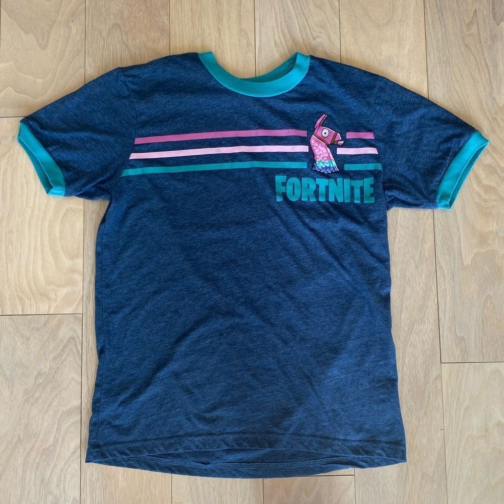 Fortnite Loot Llama Boys Ringer T Shirt Size 14-16